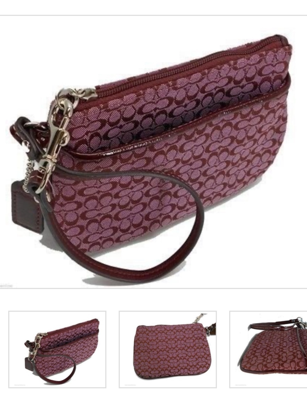 Signature Coach Small Wristlet in Dusty Pink